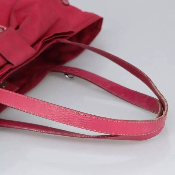 PRADA Tote Bag Nylon Pink Gold Auth - Picture 9 of 15